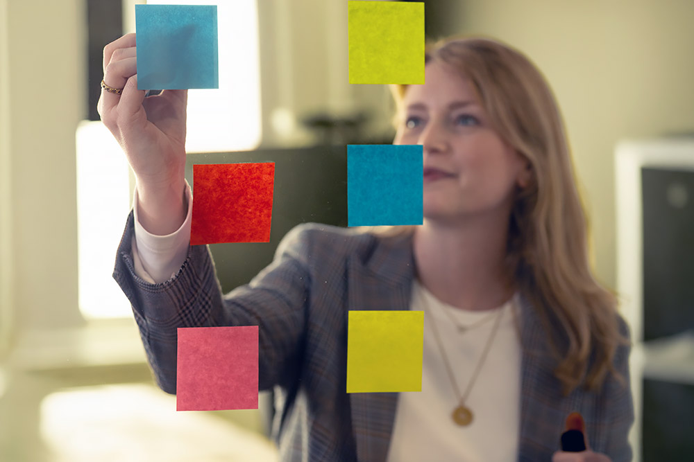 Workshop Post-its an Glaswand